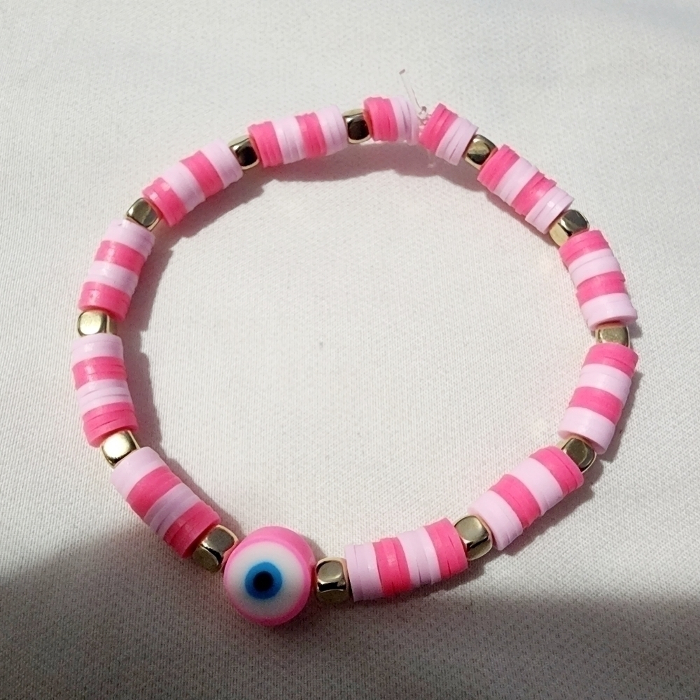 evil Eye Charm Bracelet Stretch Bracelets Set of 2pc - Picture 4 of 7